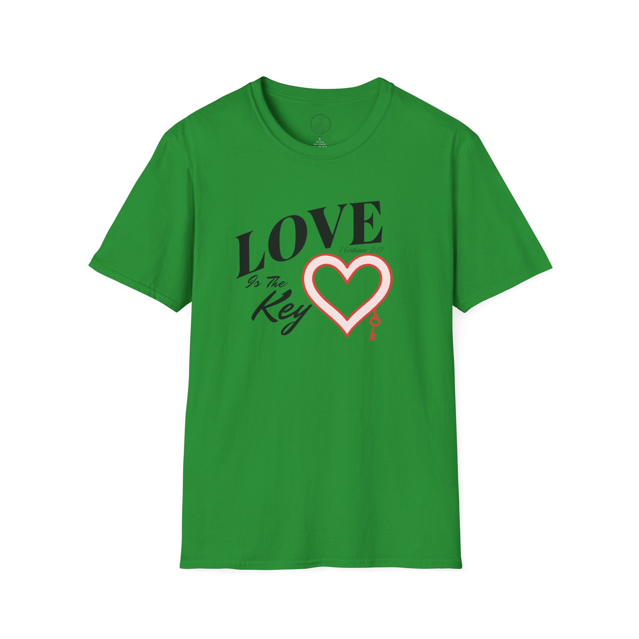Love Is the Key – 1 Corinthians 13 Christian T-Shirt