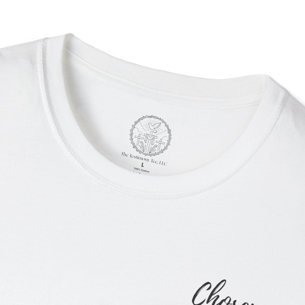 Chosen in Christ Floral Pocket Tee — Ephesians 1:4