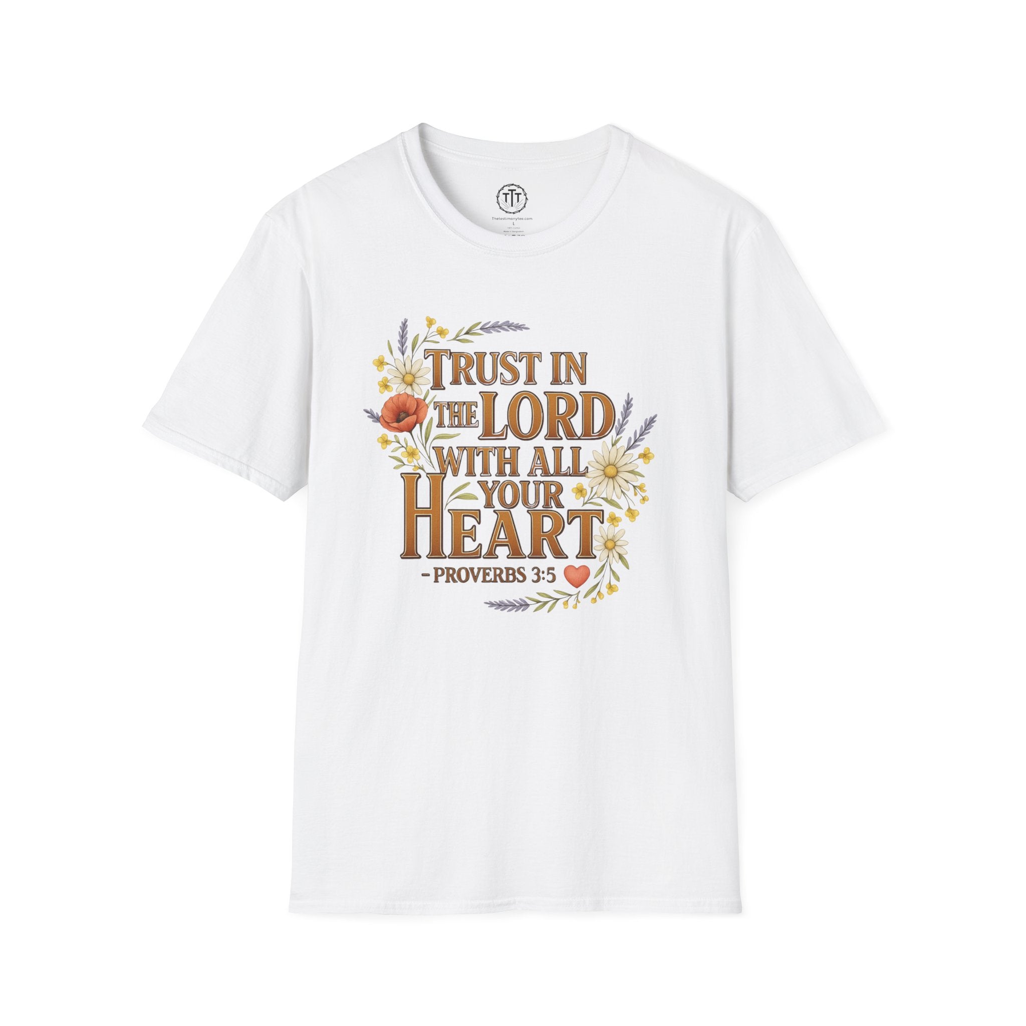 Trust in the Lord With All Your Heart Floral Scripture Tee