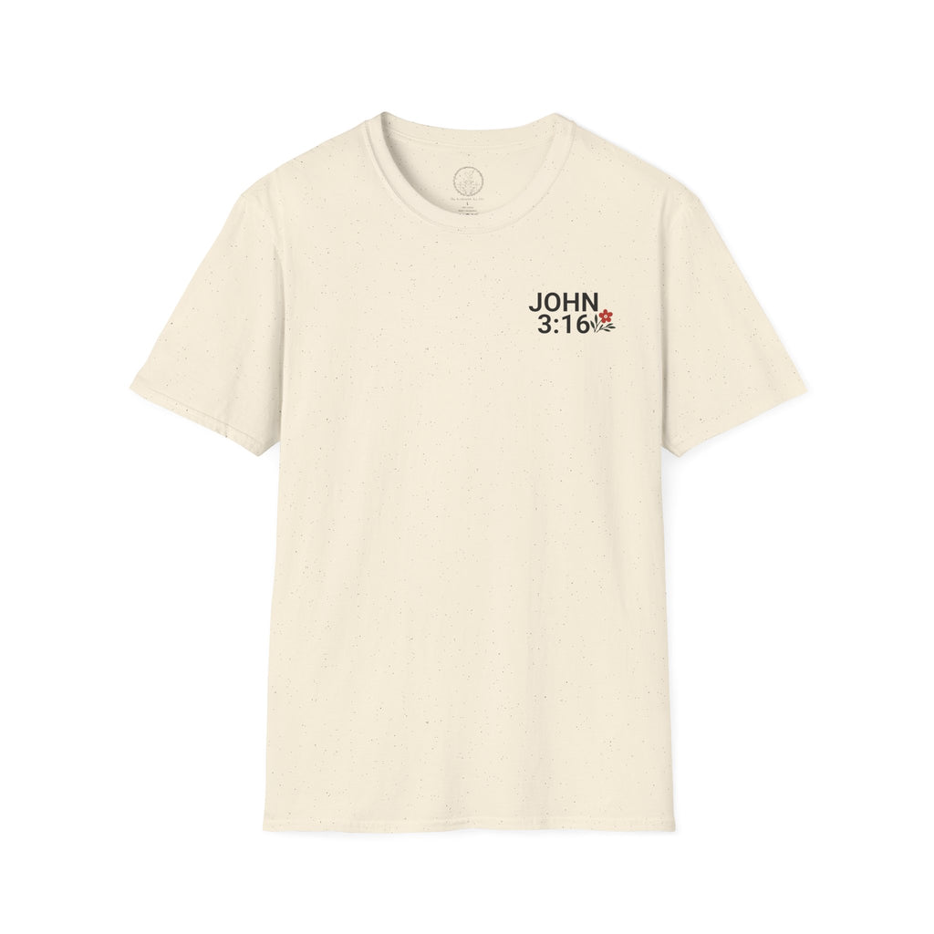 John 3:16 (Front/Back) Floral Wreath T-Shirt