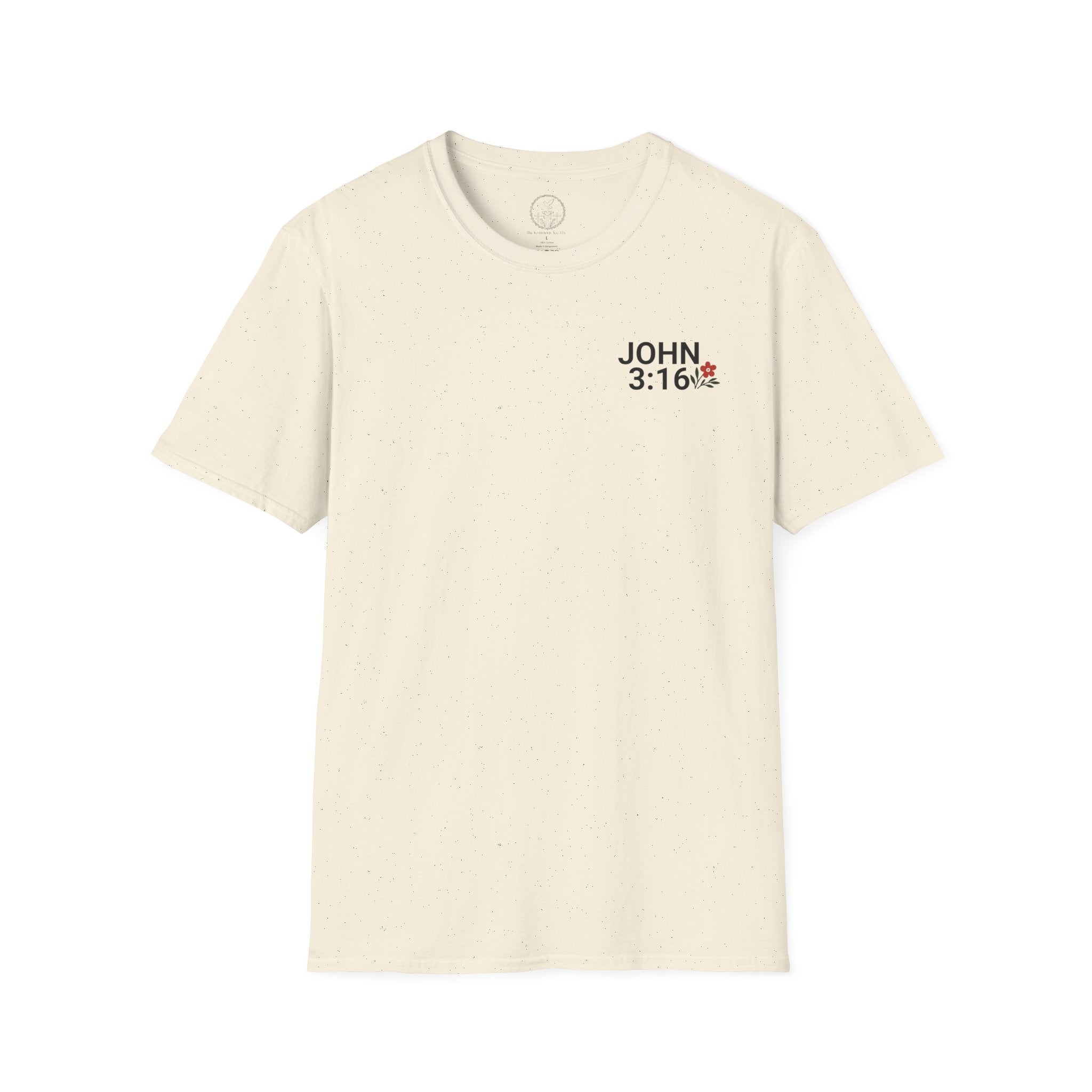 John 3:16 (Front/Back) Floral Wreath T-Shirt