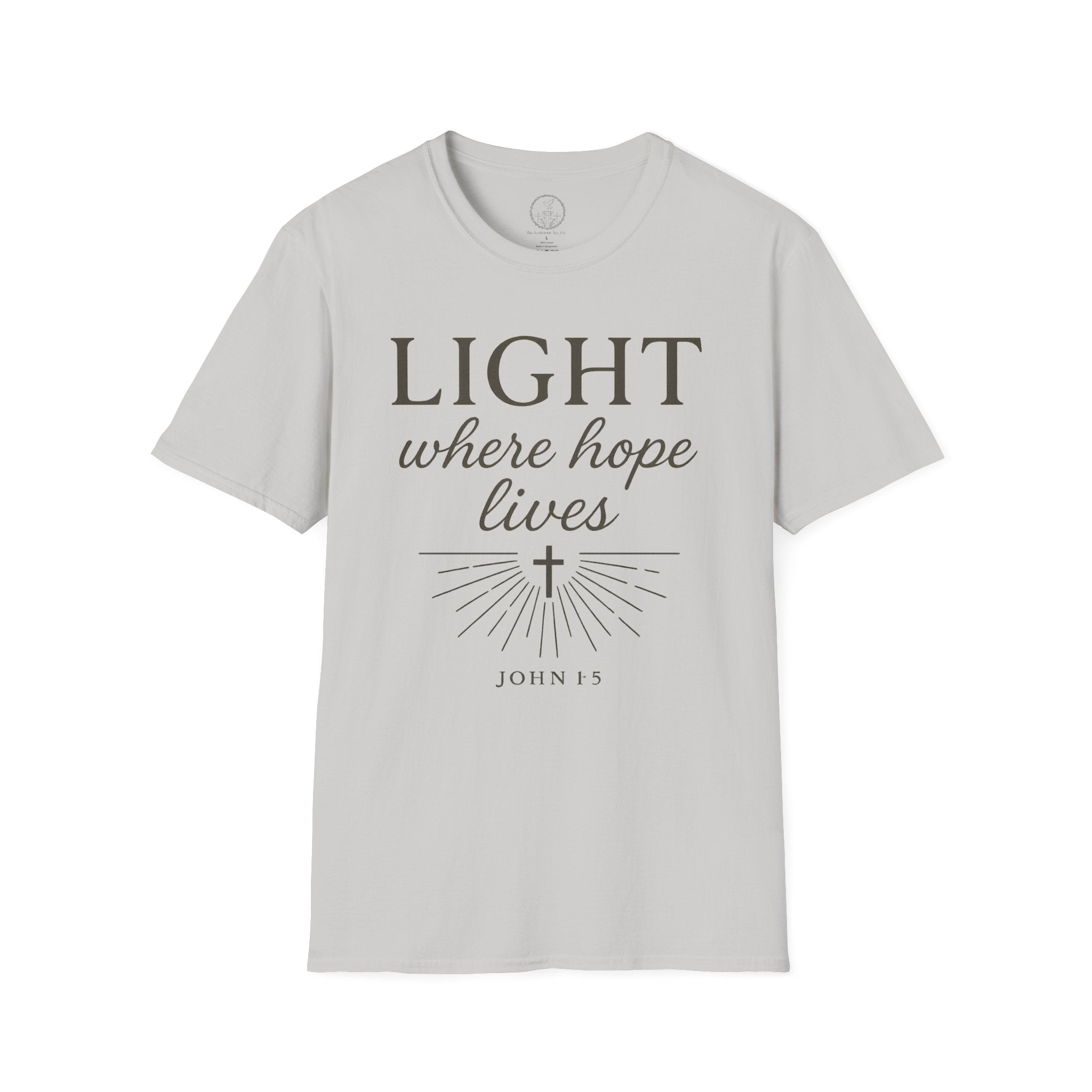 Light Where Hope Lives – John 1:5 (KJV) Christian T-Shirt