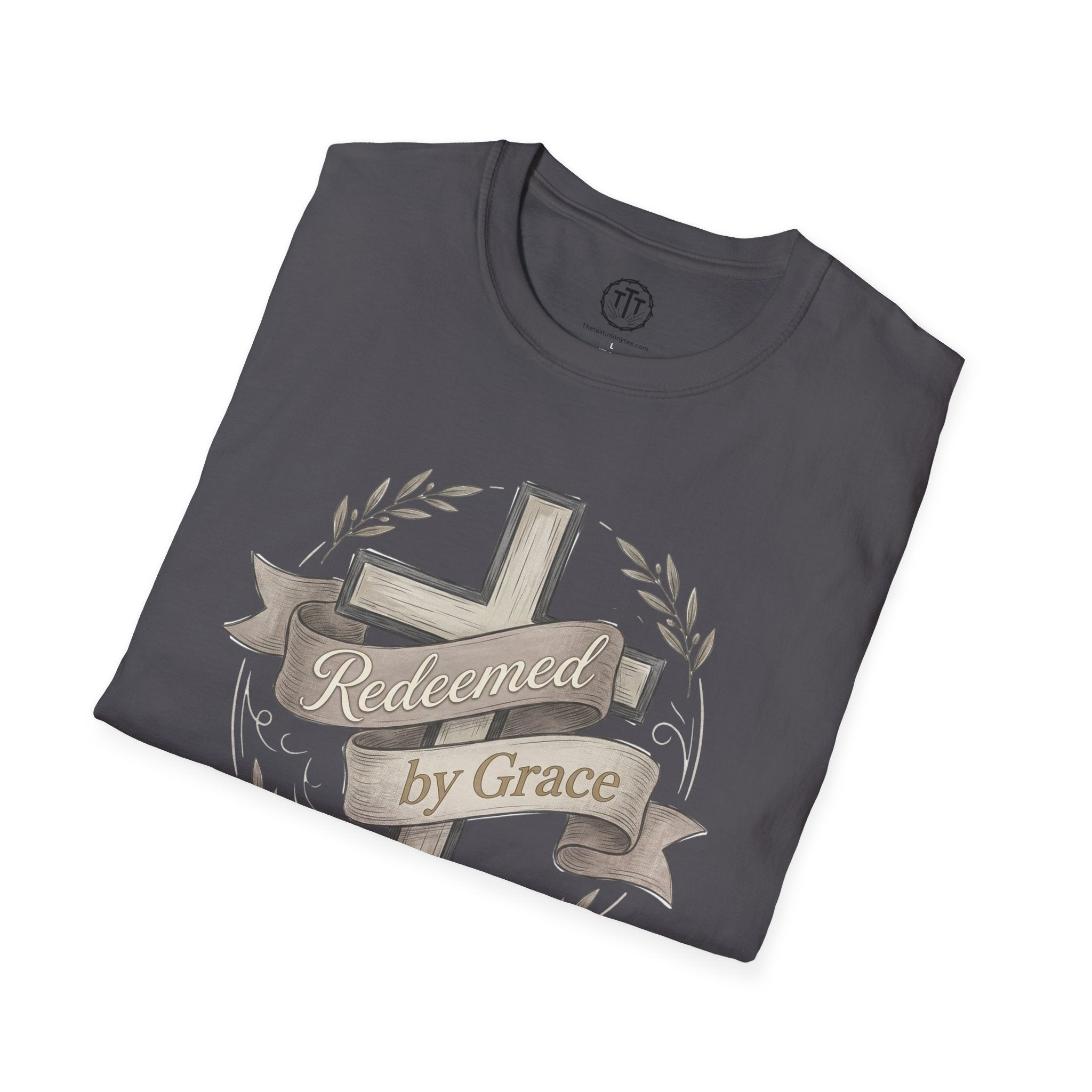 Redeemed by Grace – Christian Cross T-Shirt