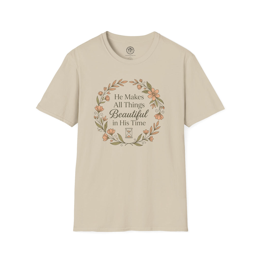 He Makes All Things Beautiful – Floral Christian T=Shirt