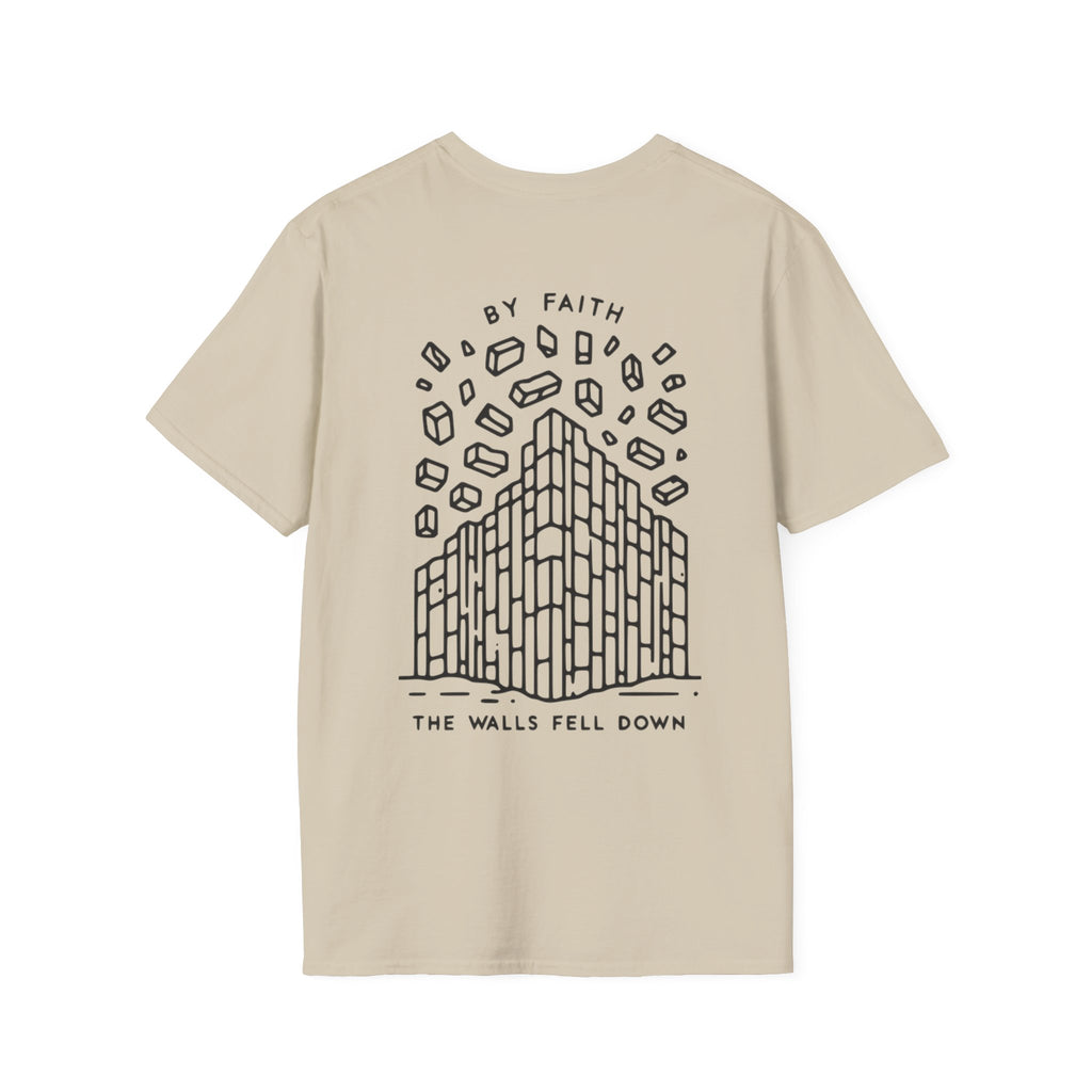 By Faith the Walls Fell Down (Front/Back)– Joshua 6:20 Christian T-Shirt