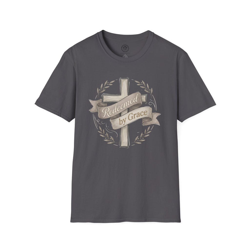 Redeemed by Grace – Christian Cross T-Shirt