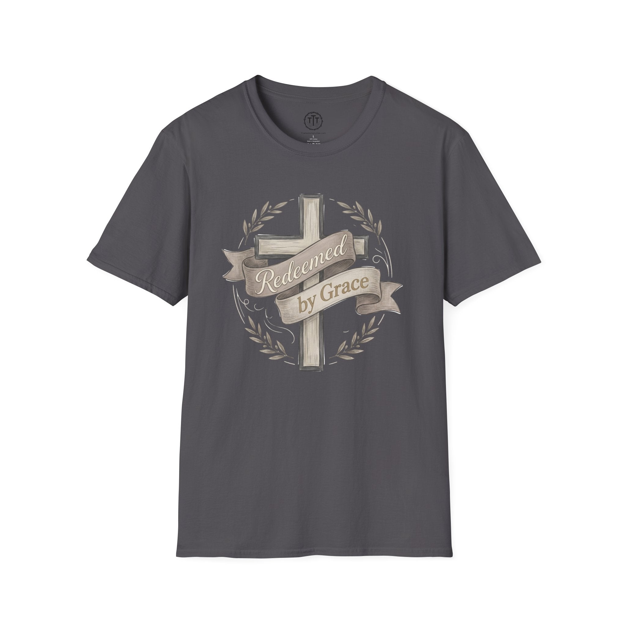Redeemed by Grace – Christian Cross T-Shirt