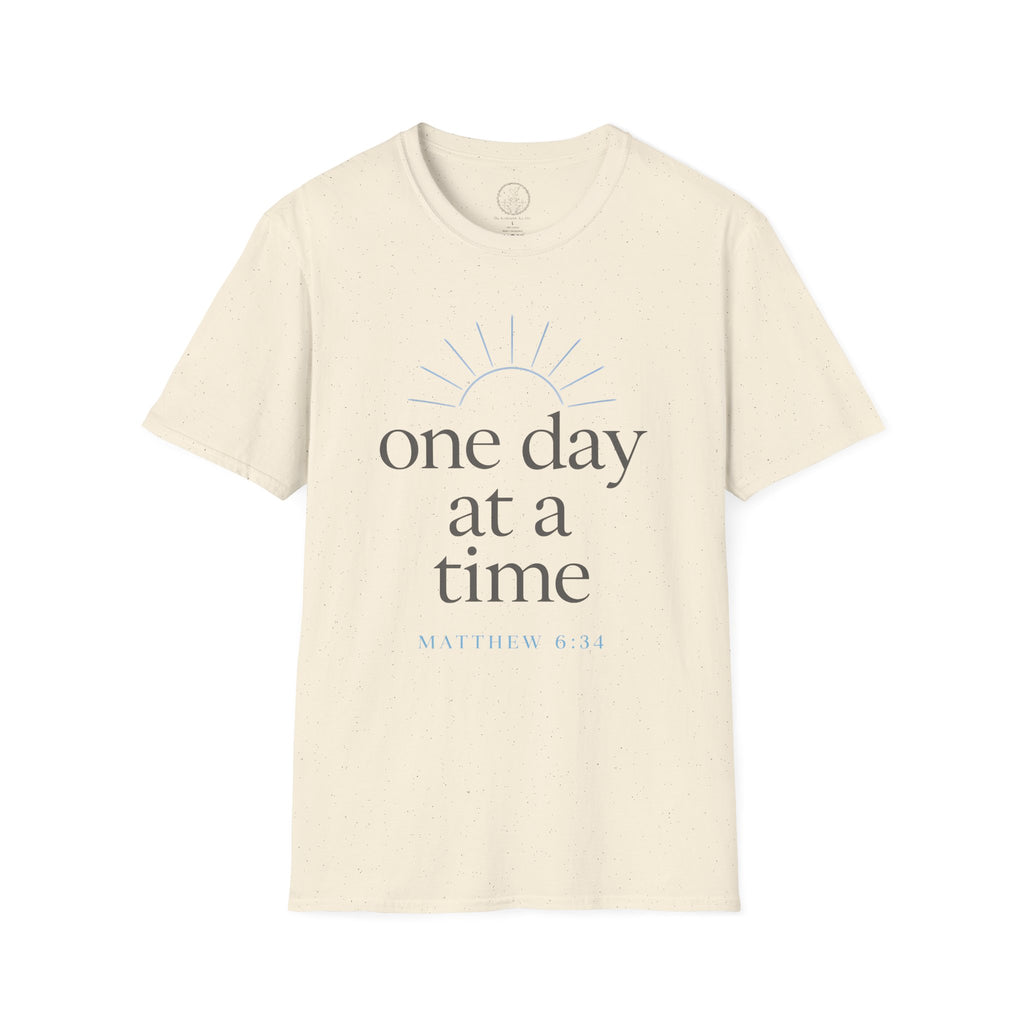 One Day at a Time – Matthew 6:34 Christian T-Shirt