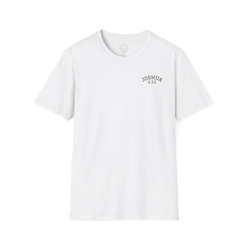 By Faith the Walls Fell Down (Front/Back)– Joshua 6:20 Christian T-Shirt
