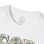 God Is Good All the Time – Christian Floral Typography Tee