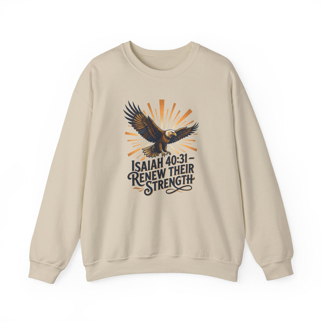 Isaiah 40:31 Eagle Sweatshirt — Renew Their Strength Christian Crewneck