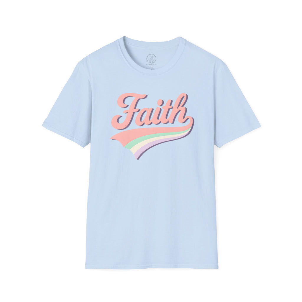 Faith Retro Rainbow Christian T-Shirt