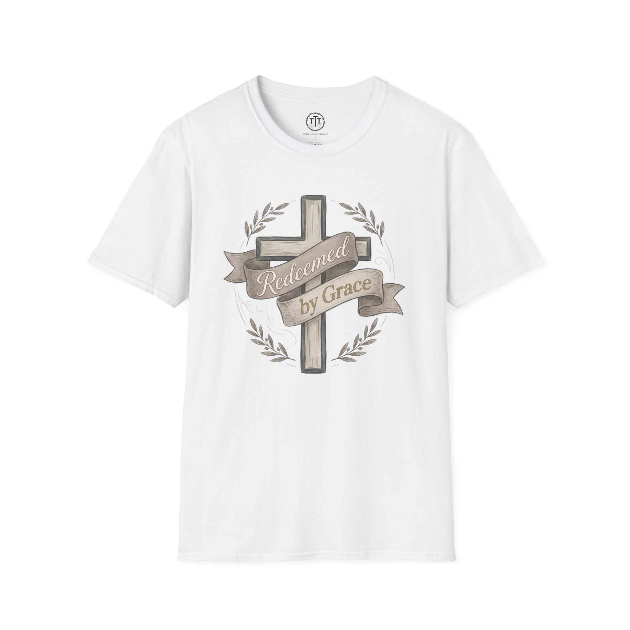 Redeemed by Grace – Christian Cross T-Shirt