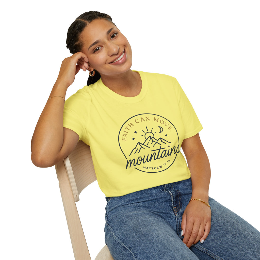 Faith Can Move Mountains – Matthew 17:20 Christian T-Shirt