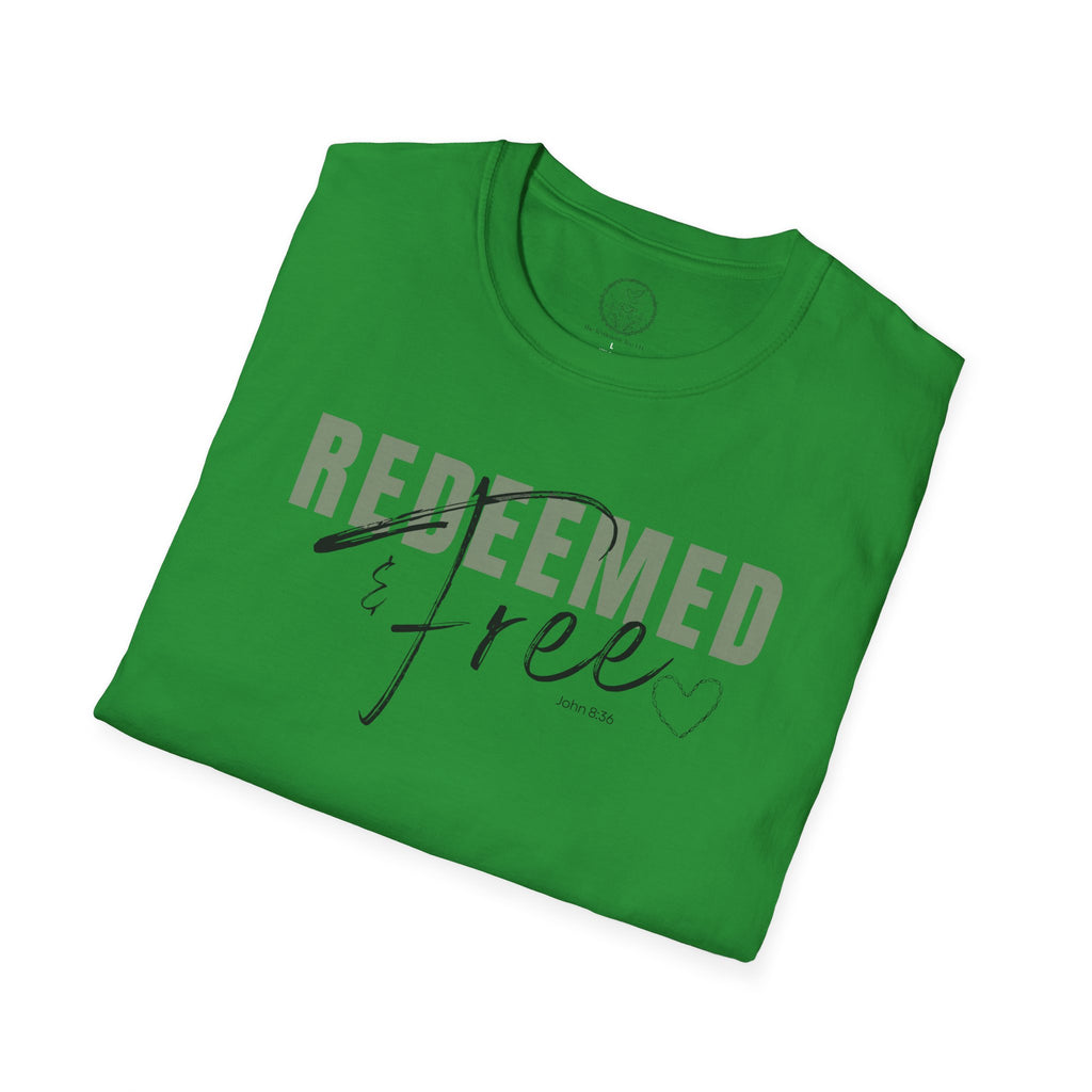 Redeemed & Free – John 8:36 Christian T-Shirt