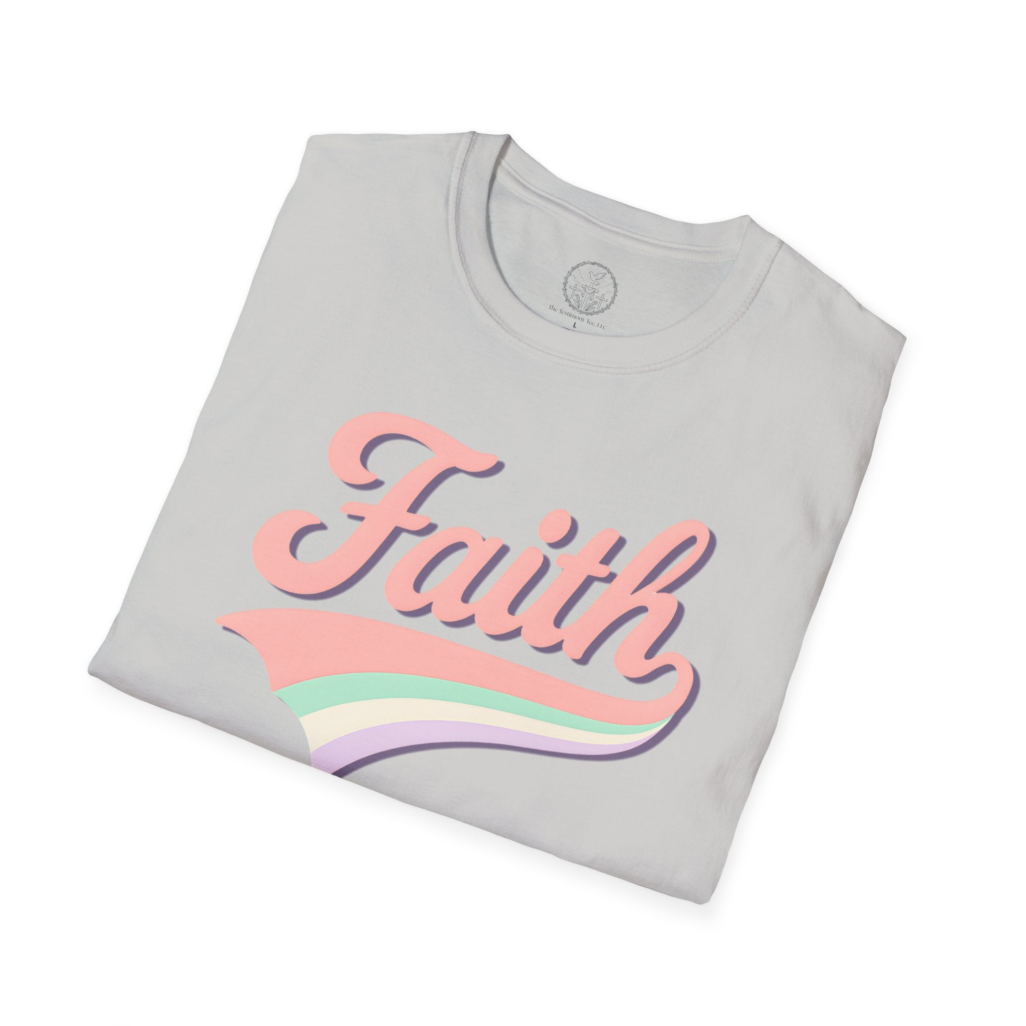 Faith Retro Rainbow Christian T-Shirt