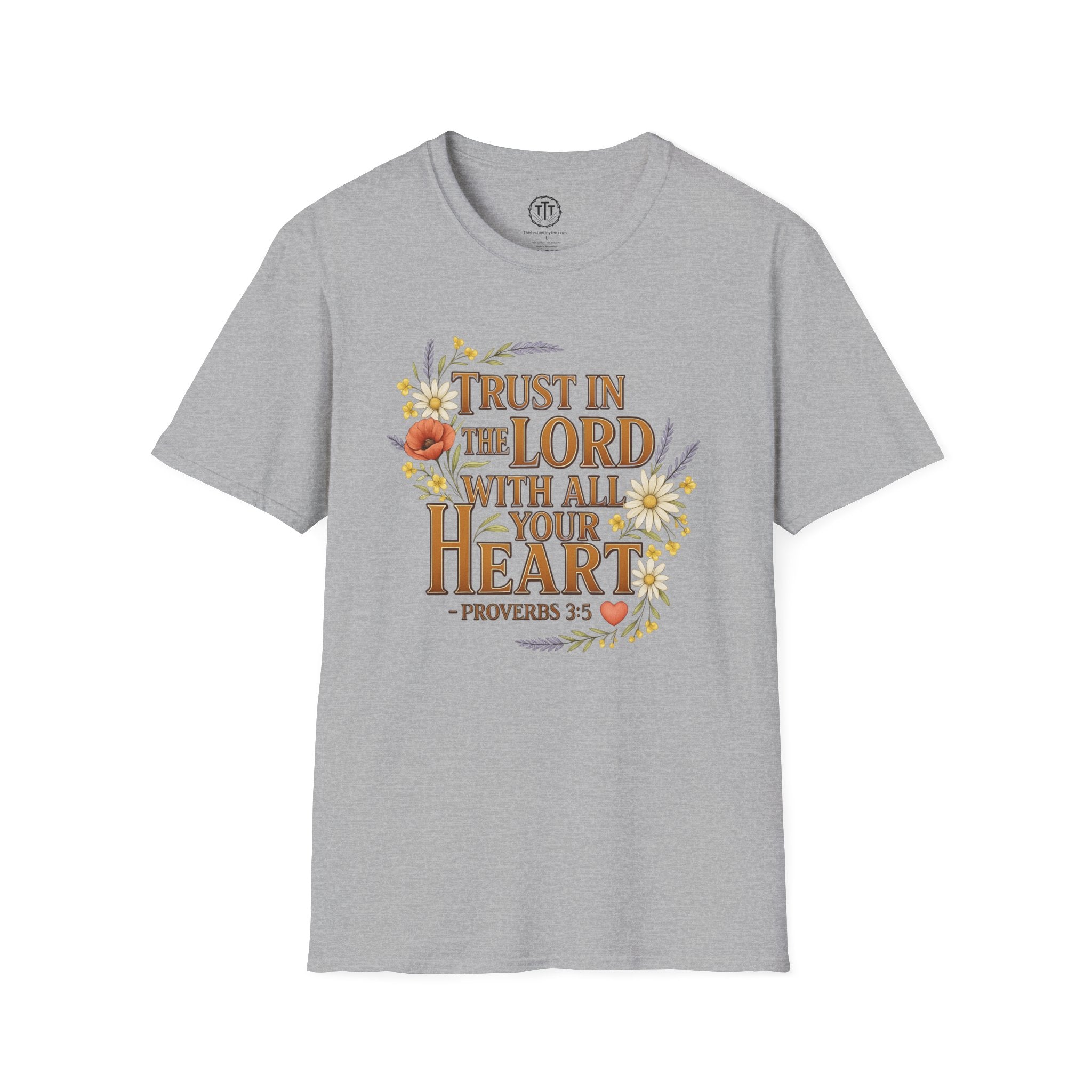 Trust in the Lord With All Your Heart Floral Scripture Tee