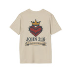 John 3:16 Heart & Crown (Front/Back) T-shirt