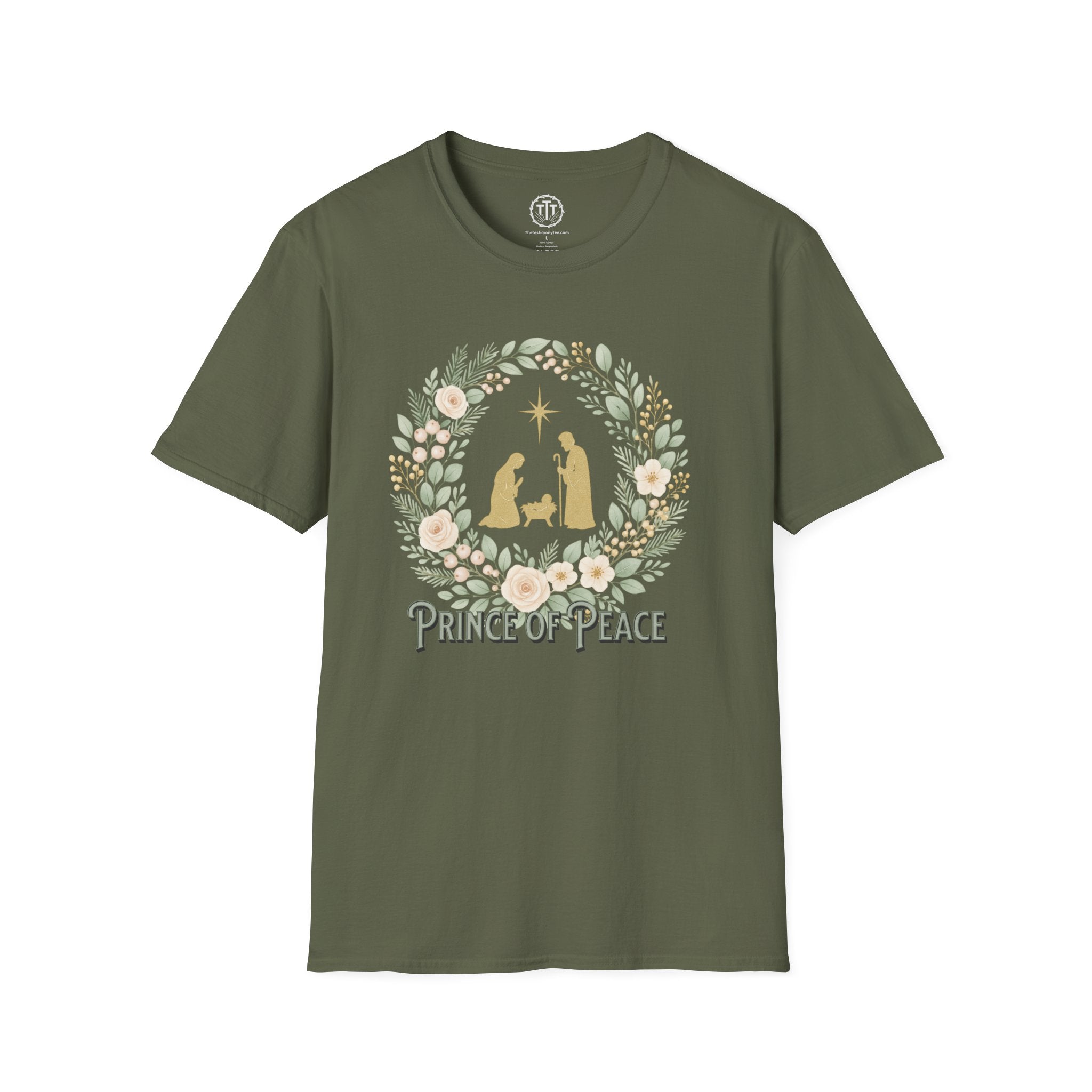 Prince of Peace – Nativity Wreath Christian T-Shirt