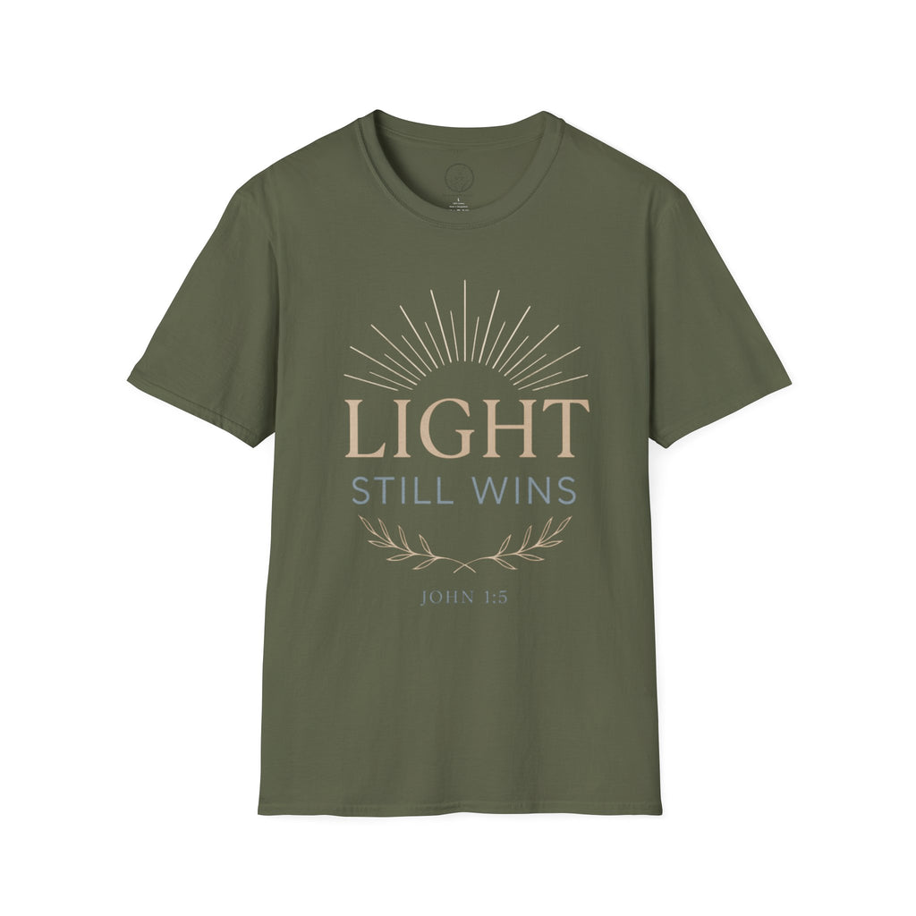Light Still Wins — John 1:5 Christian T-Shirt