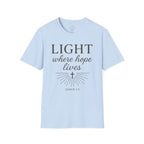 Light Where Hope Lives – John 1:5 (KJV) Christian T-Shirt