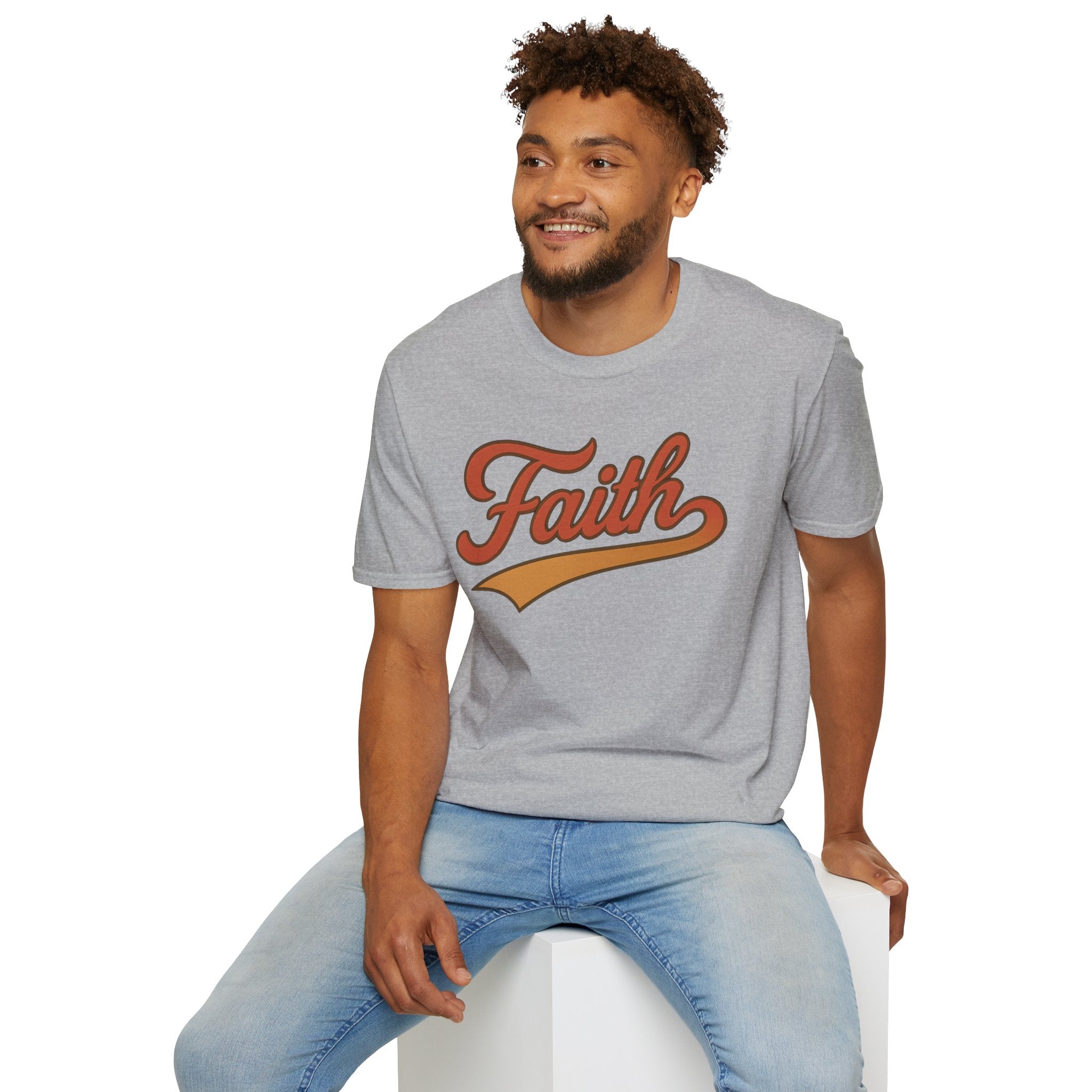 Faith Retro Script Christian T-Shirt