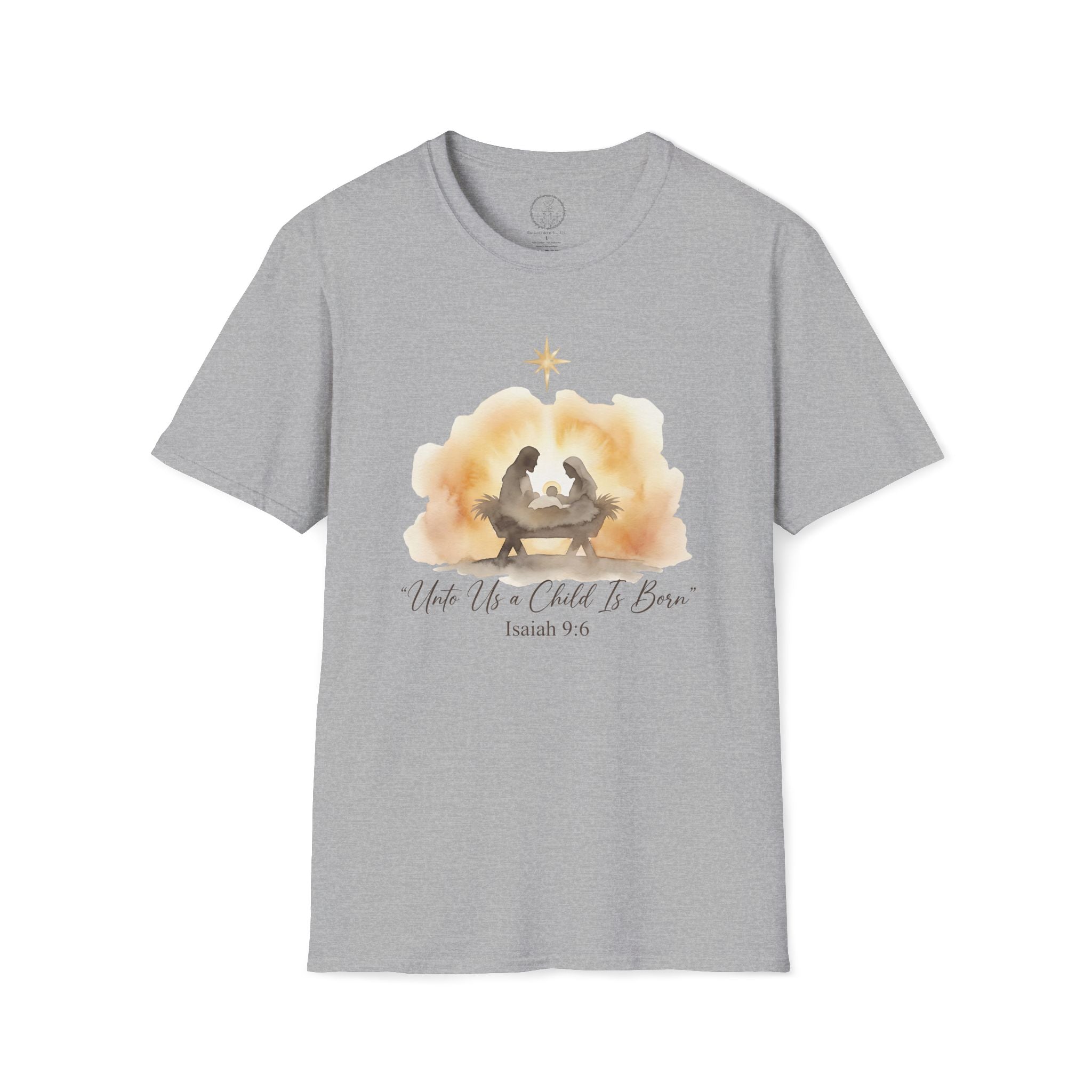 Unto Us a Child Is Born – Isaiah 9:6 Christmas Nativity Tee
