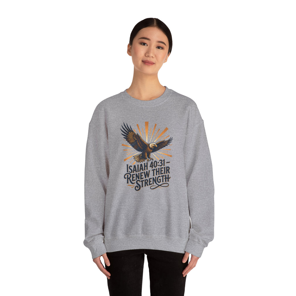 Isaiah 40:31 Eagle Sweatshirt — Renew Their Strength Christian Crewneck
