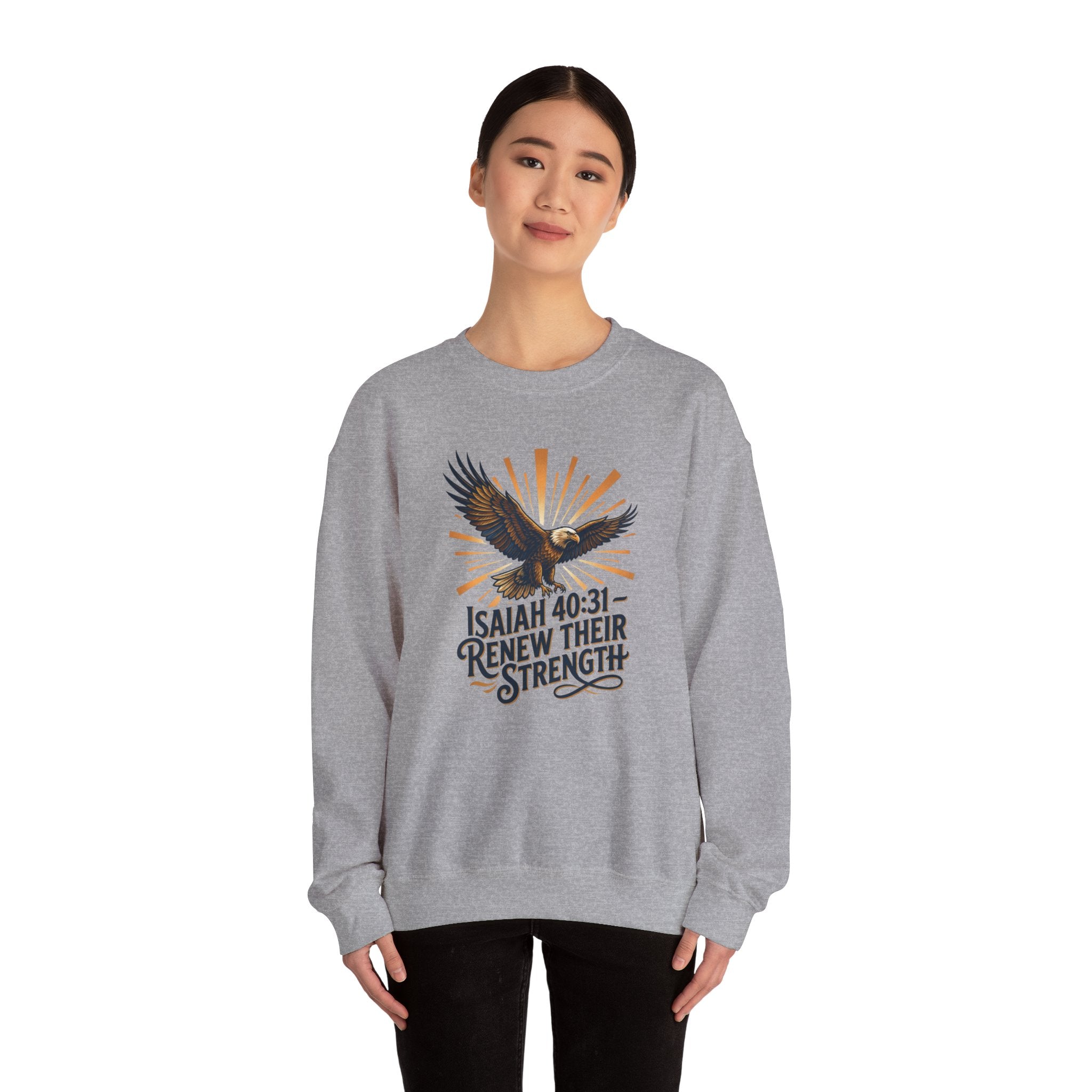 Isaiah 40:31 Eagle Sweatshirt — Renew Their Strength Christian Crewneck