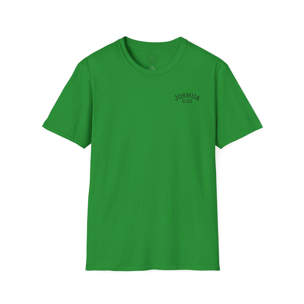 By Faith the Walls Fell Down (Front/Back)– Joshua 6:20 Christian T-Shirt