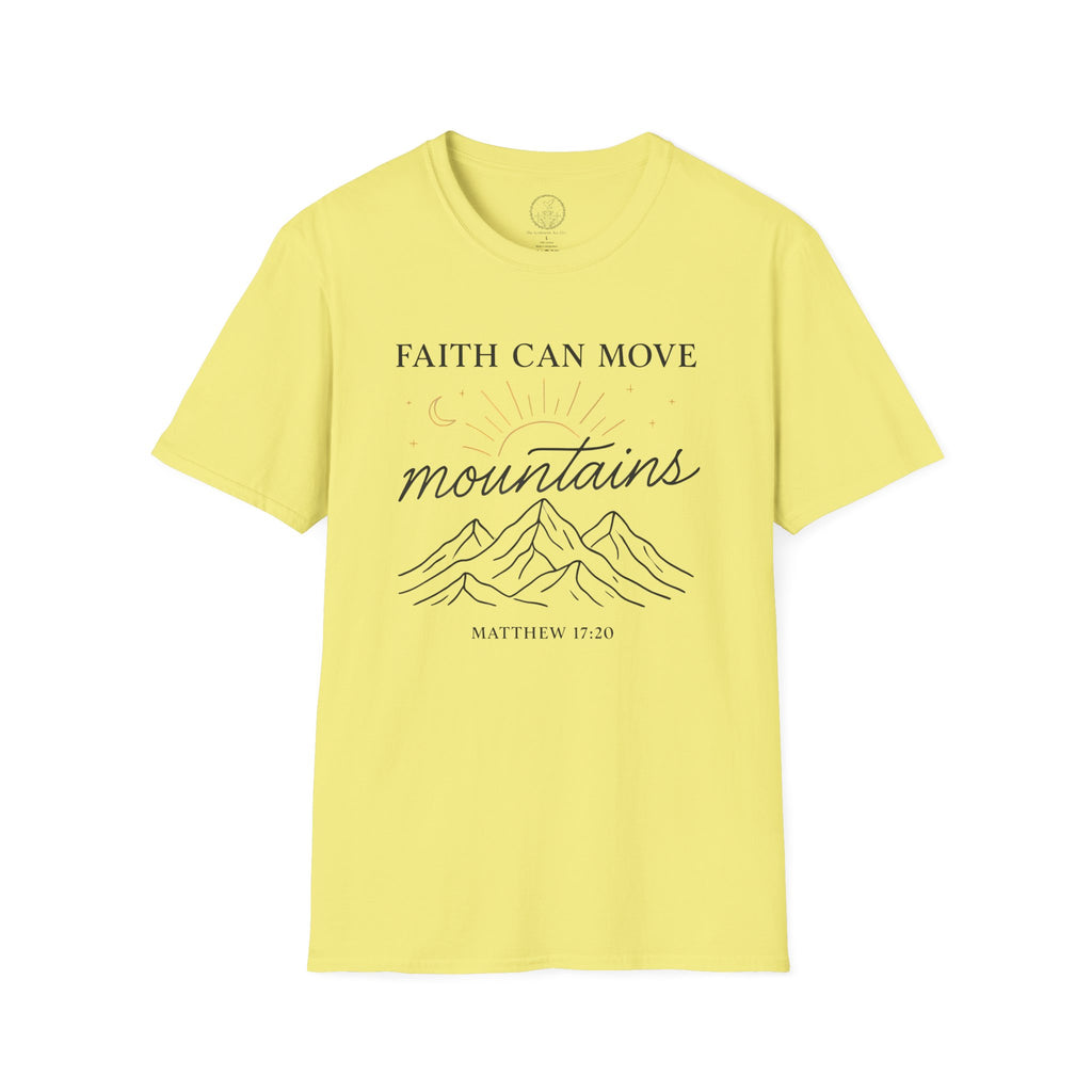 Faith Can Move Mountains – Matthew 17:20 Christian T-Shirt