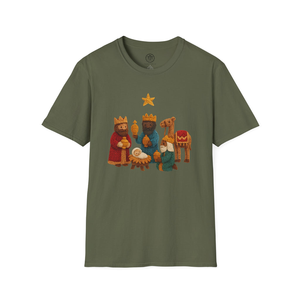 Chunky Yarn Printed Image of Three Wise Men at the Manger