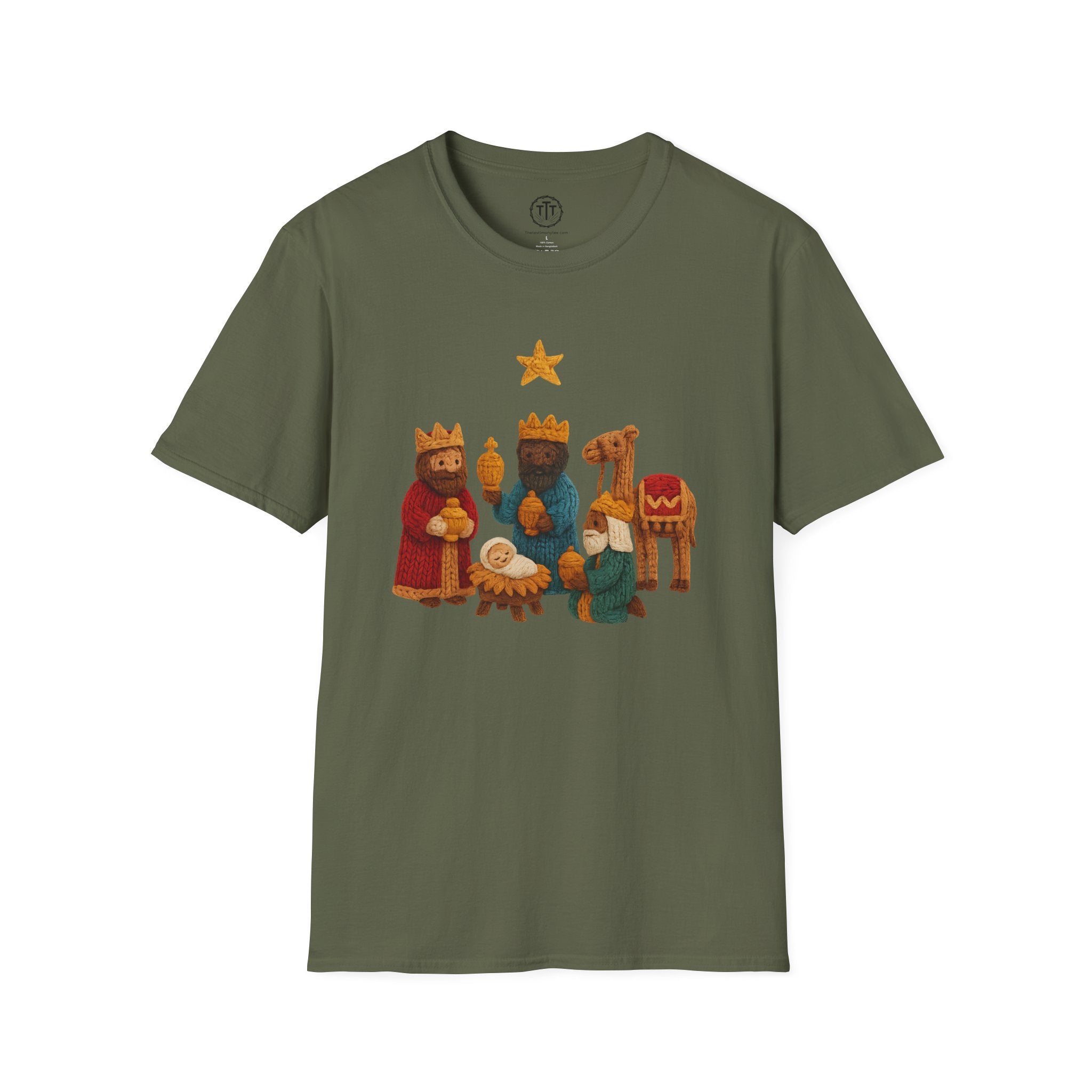 Chunky Yarn Printed Image of Three Wise Men at the Manger