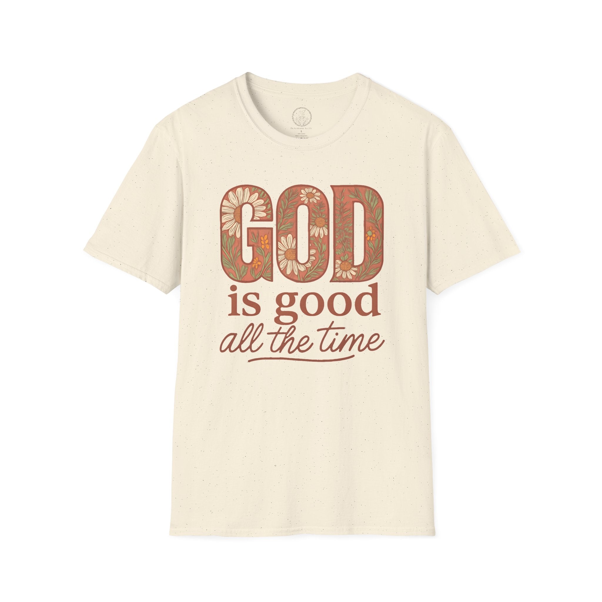 God Is Good All the Time – Floral Christian T-Shirt