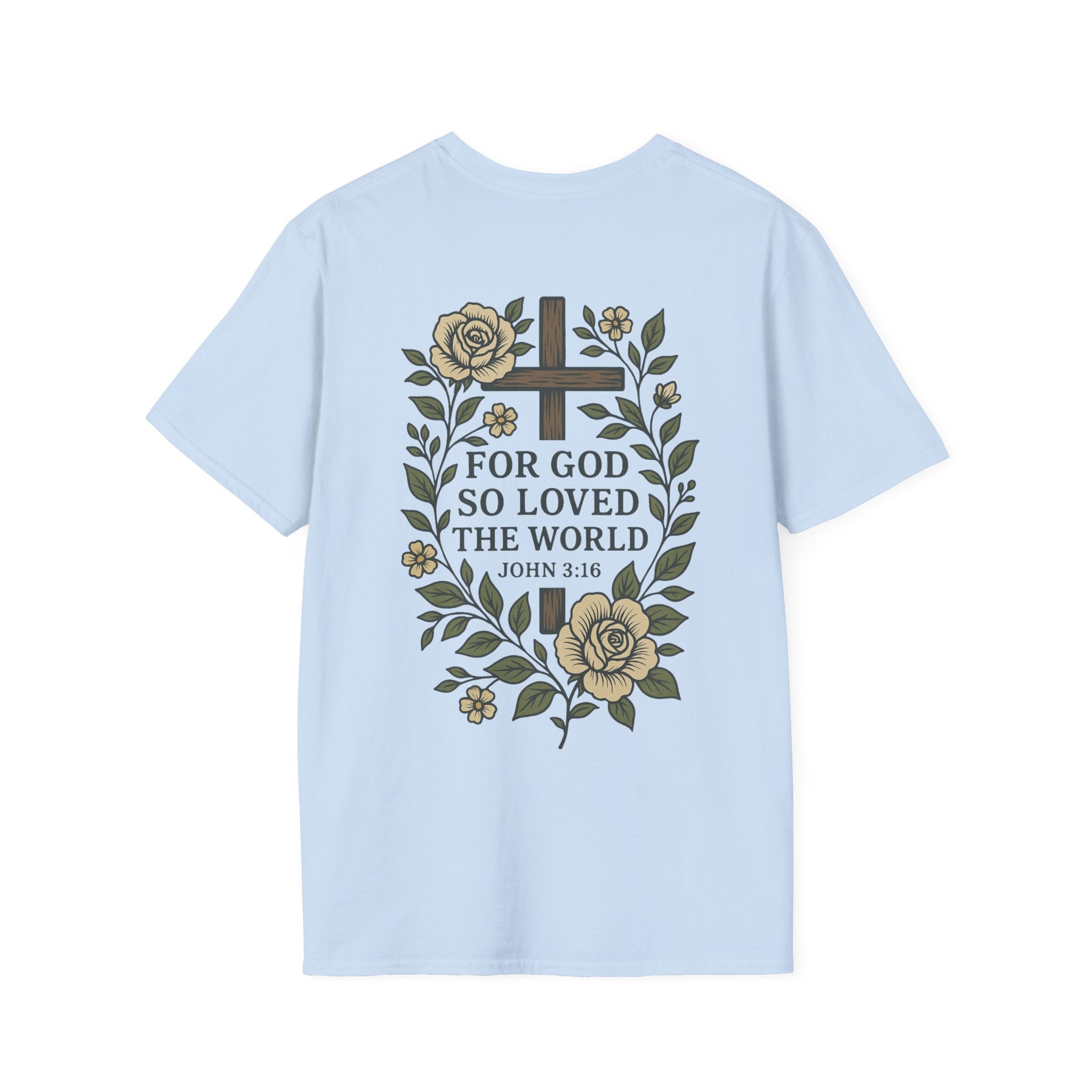 John 3:16 Vintage Floral (Front/Back) Scripture Tee