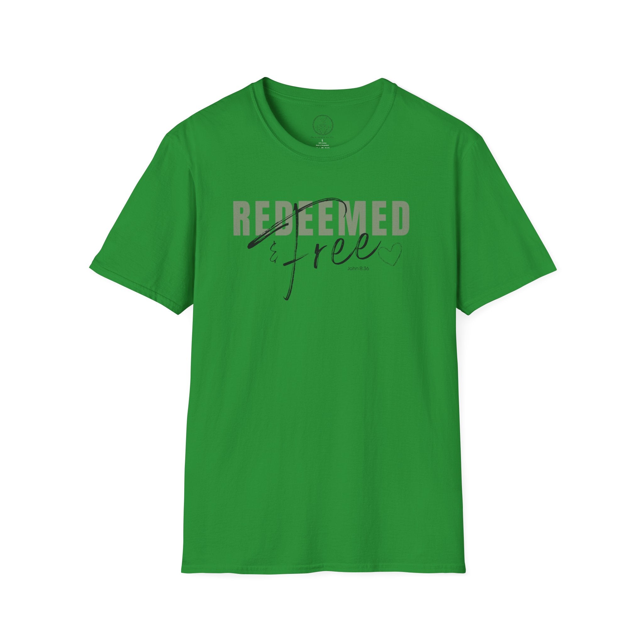 Redeemed & Free – John 8:36 Christian T-Shirt
