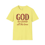 God Is Good All the Time – Christian Floral Typography Tee