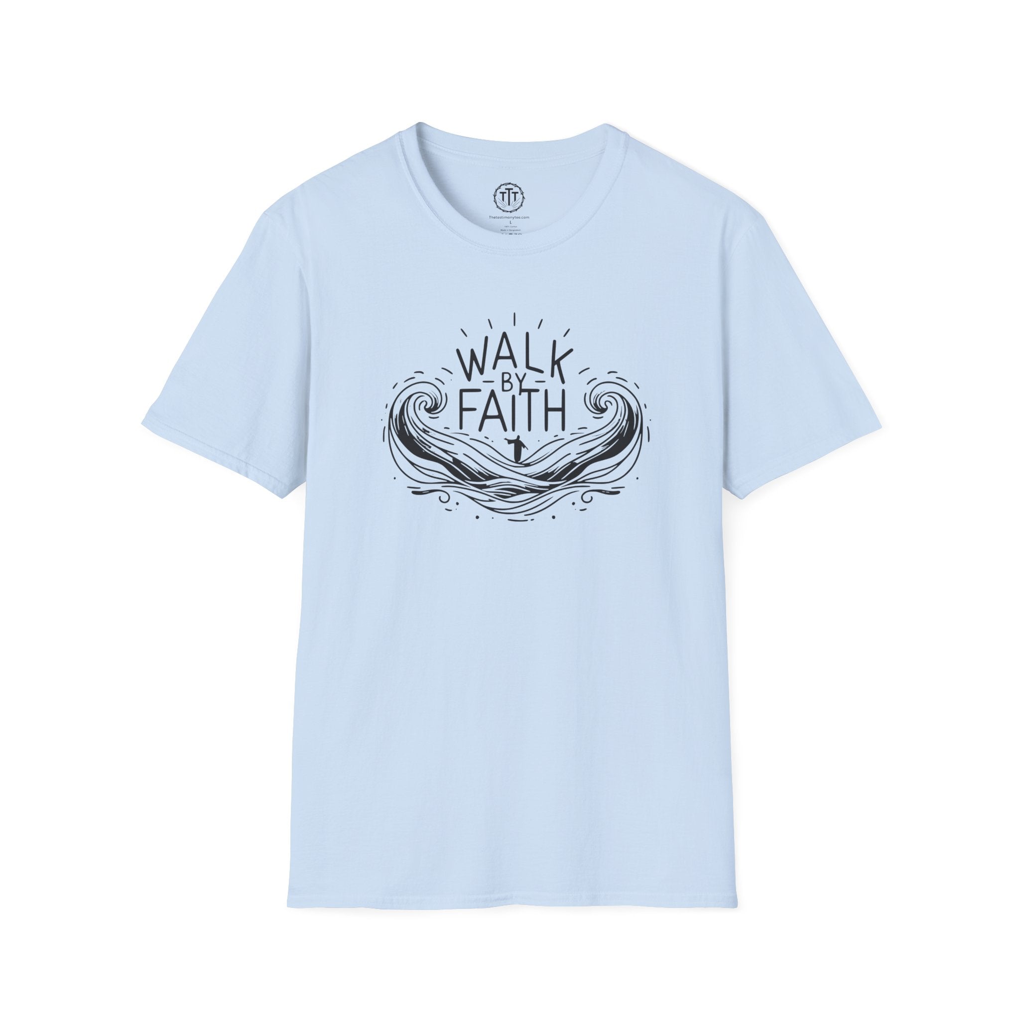 Walk By Faith – Line Art Christian T-Shirt