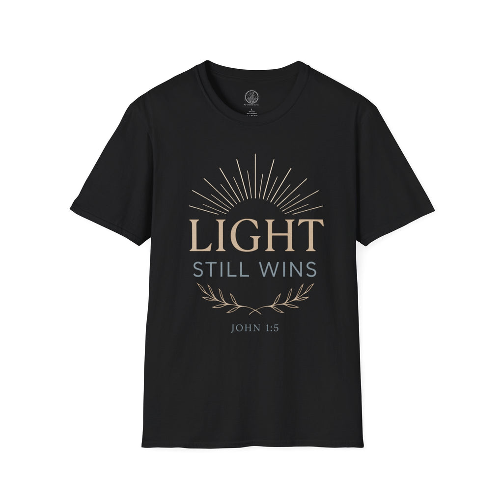 Light Still Wins — John 1:5 Christian T-Shirt