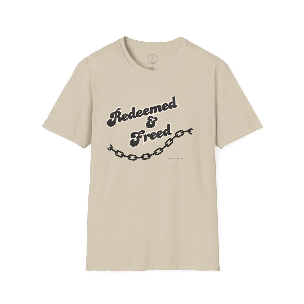 Redeemed & Freed – John 8:36 Christian T-Shirt