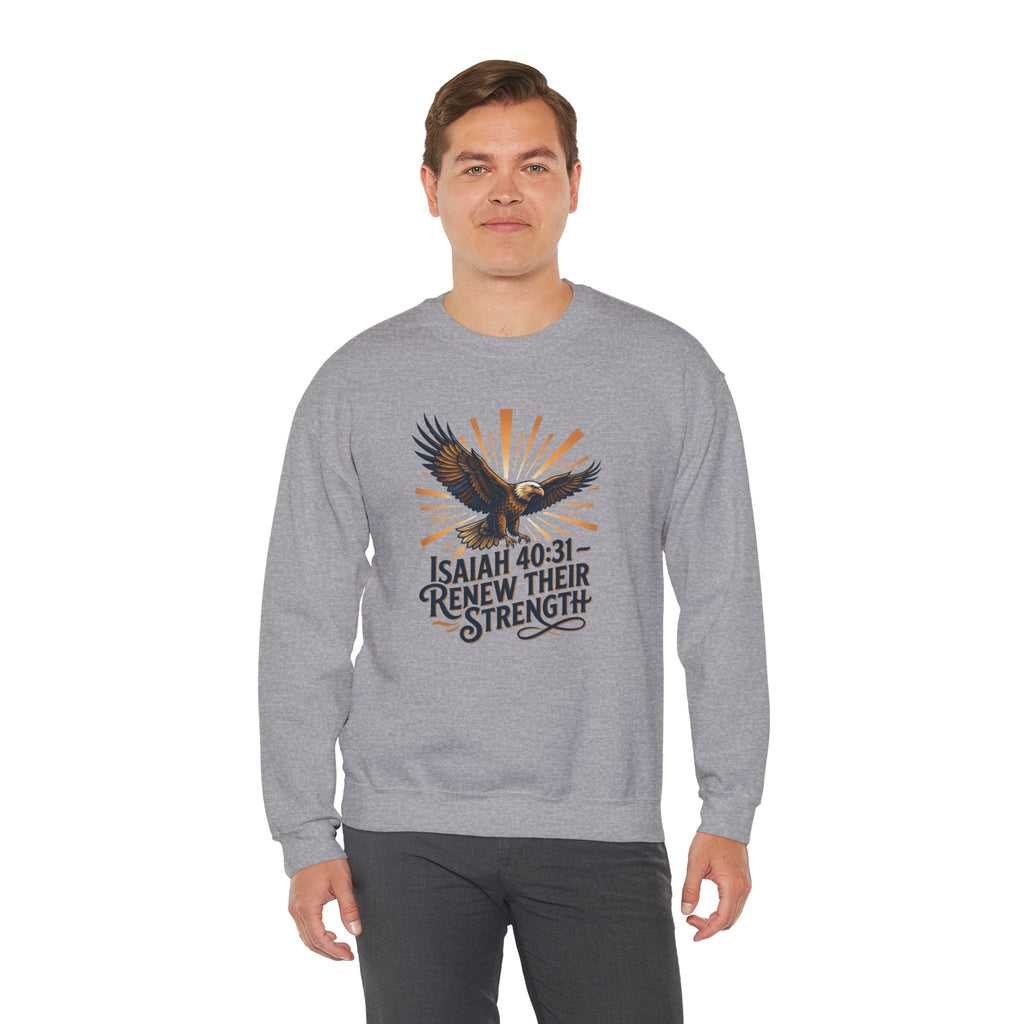 Isaiah 40:31 Eagle Sweatshirt — Renew Their Strength Christian Crewneck