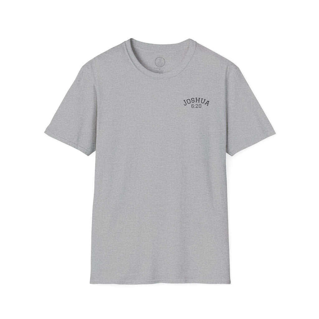 By Faith the Walls Fell Down (Front/Back)– Joshua 6:20 Christian T-Shirt