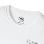 By Faith The Walls Fell Down Left Chest Design T-Shirt