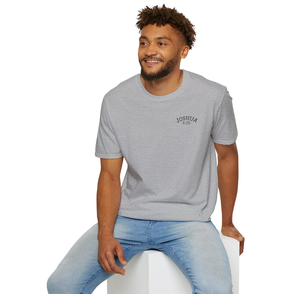By Faith the Walls Fell Down (Front/Back)– Joshua 6:20 Christian T-Shirt