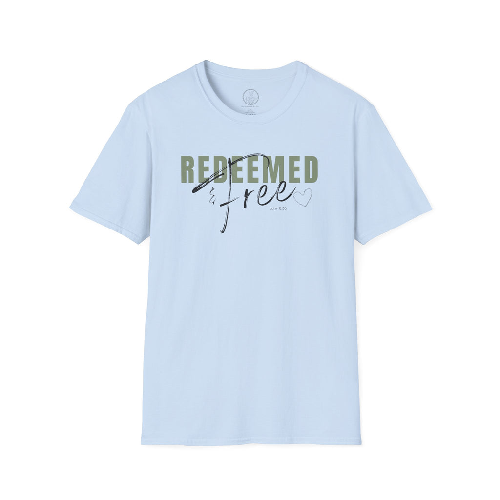 Redeemed & Free – John 8:36 Christian T-Shirt