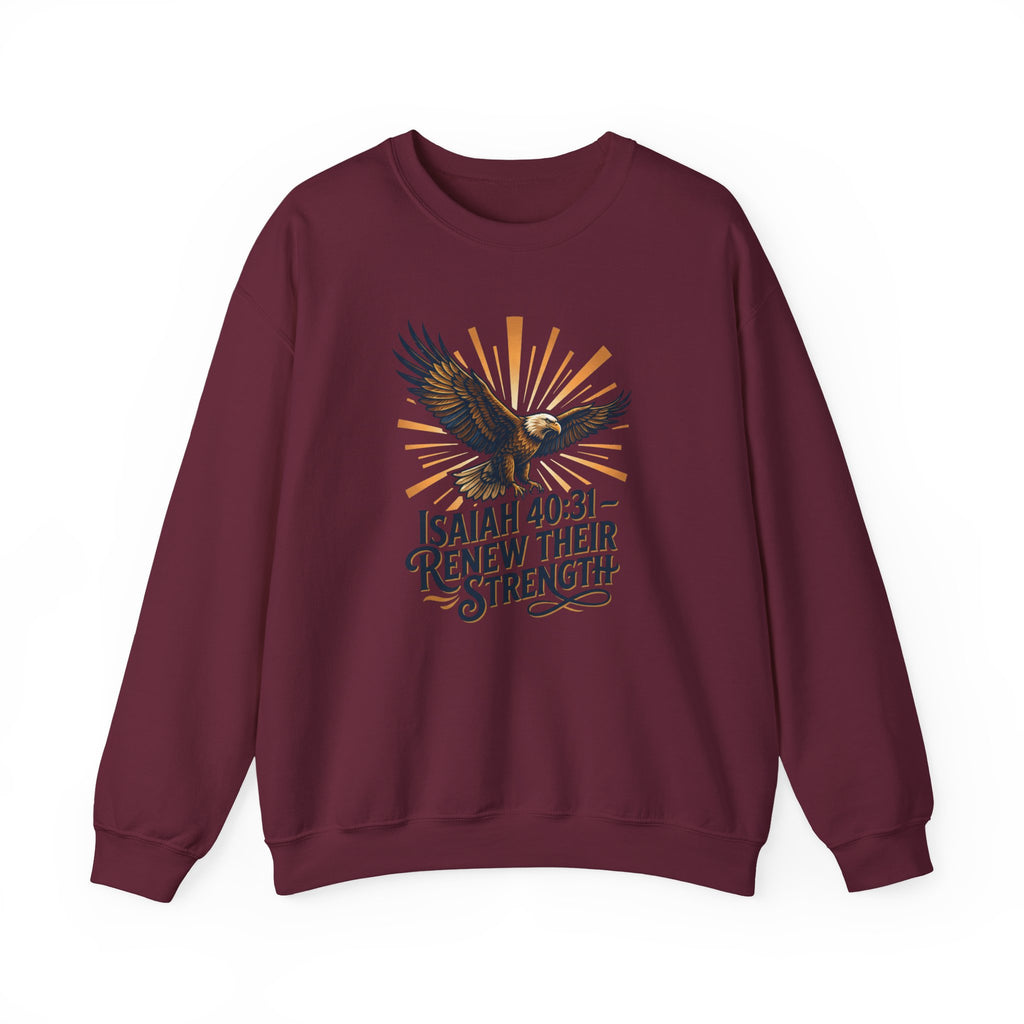 Isaiah 40:31 Eagle Sweatshirt — Renew Their Strength Christian Crewneck