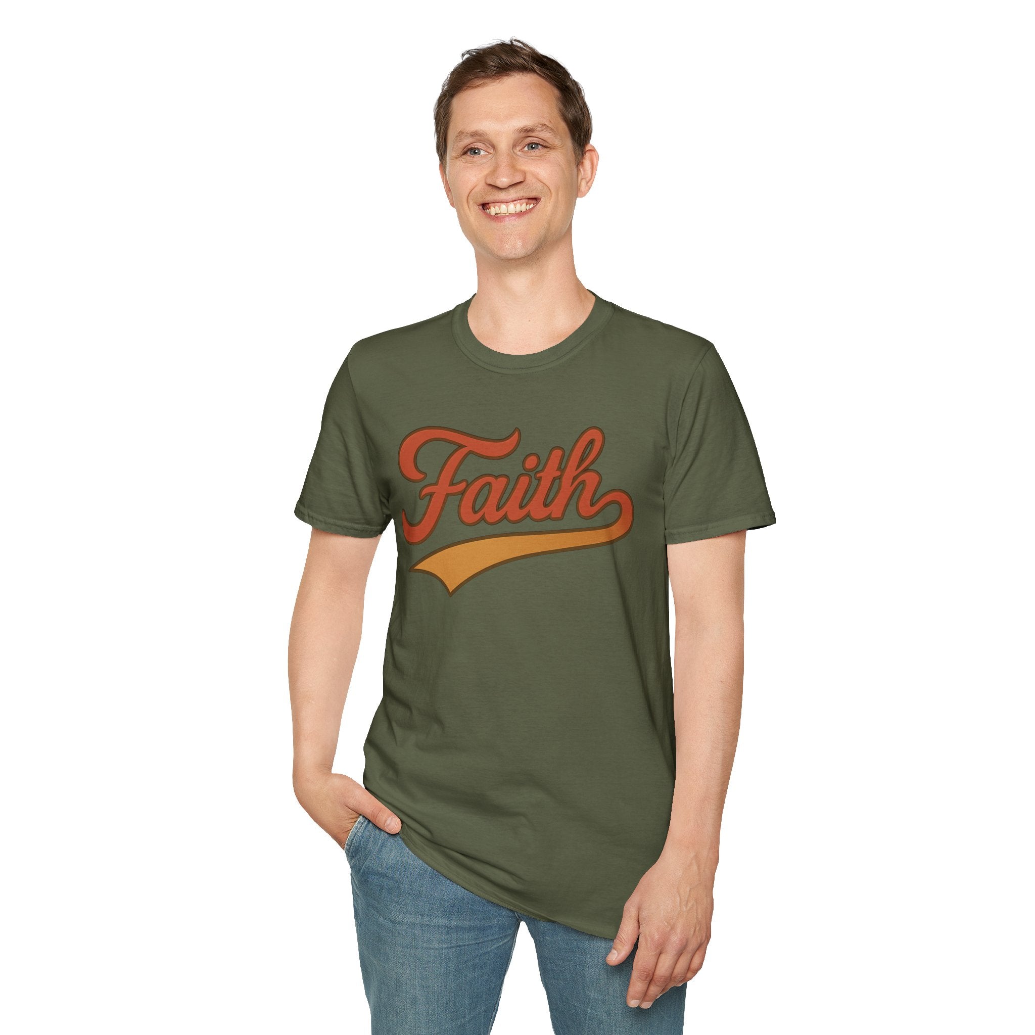 Faith Retro Script Christian T-Shirt