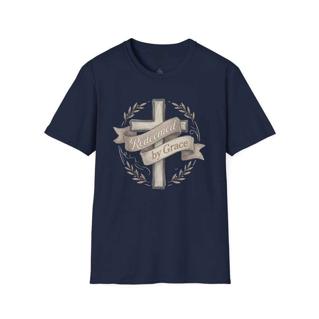 Redeemed by Grace – Christian Cross T-Shirt