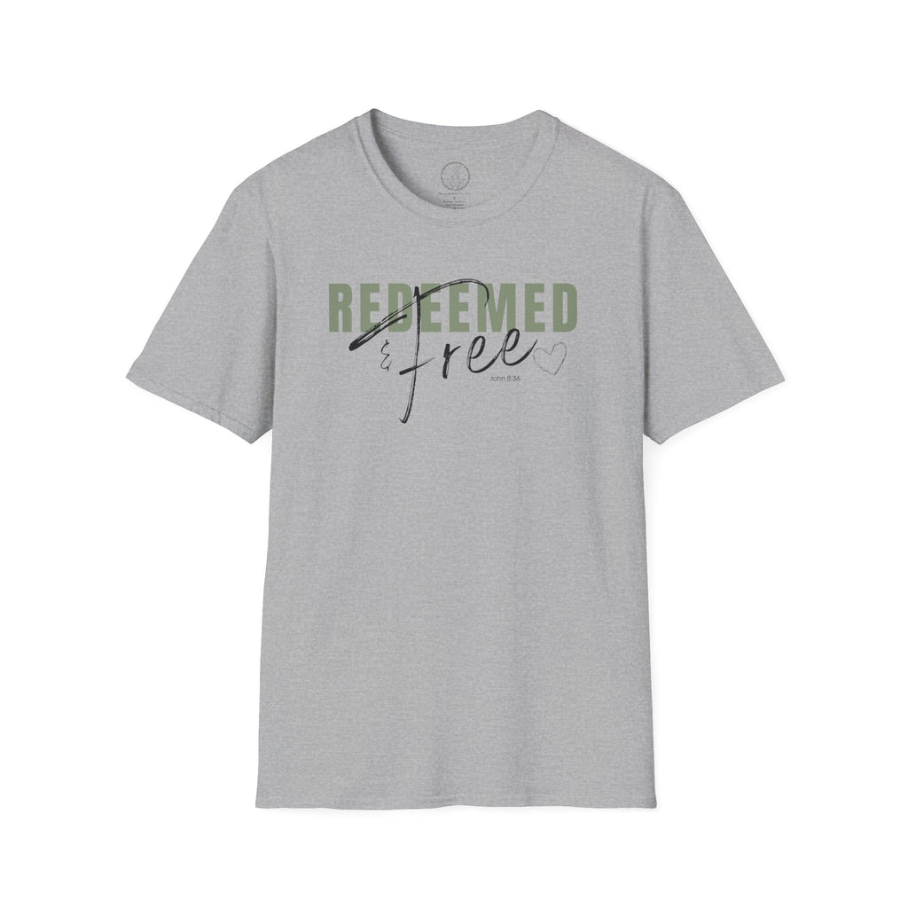 Redeemed & Free – John 8:36 Christian T-Shirt