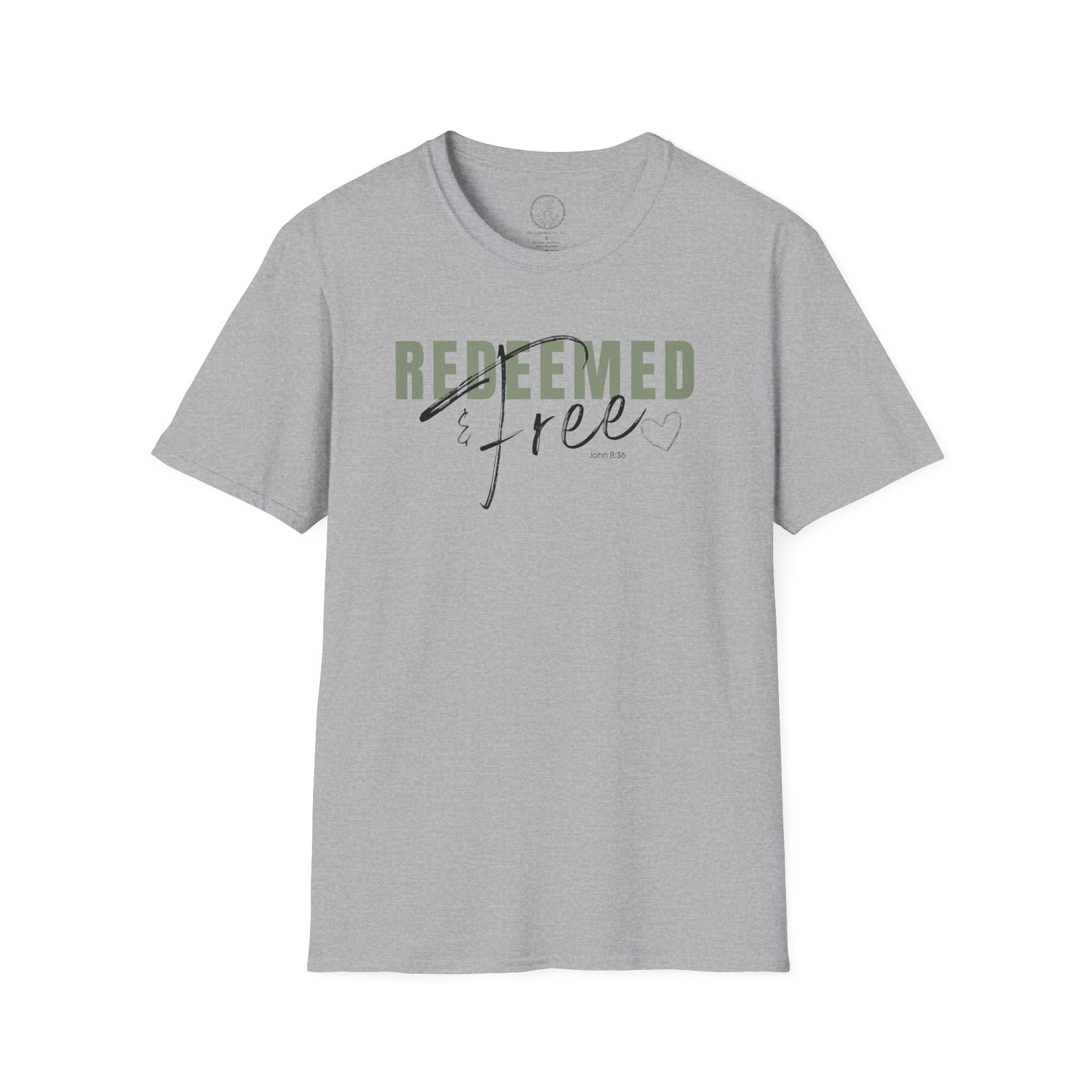 Redeemed & Free – John 8:36 Christian T-Shirt